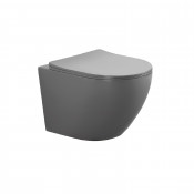 Подвесной унитаз Aquatek ЕВРОПА AQ1901-MG, с сиденьем Soft Close, серый матовый