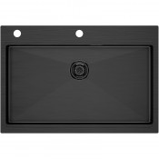 Мойка для кухни Paulmark Vast-Pro PM707551-GM 75x51 вороненая сталь