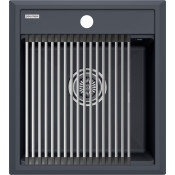 Мойка для кухни Paulmark StepIA PM114651-AN 46x51 c ролл-матом R375-BS антрацит