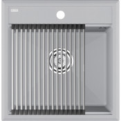 Мойка для кухни Paulmark StepIA PM115051-GRS 50x51 с ролл-матом R375-BS серый дым