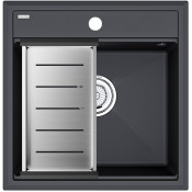Мойка для кухни Paulmark StepIA PM115051-AN 50x51 с коландером A375-BS антрацит