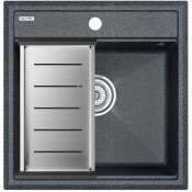 Мойка для кухни Paulmark StepIA PM115051-DG 50x51 с коландером A375-BS графит