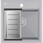 Мойка для кухни Paulmark StepIA PM115051-GRS 50x51 с коландером A375-BS серый дым