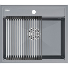 Мойка для кухни Paulmark StepIA PM115951-GRM 59x51 с ролл-матом R375-BS серый металлик