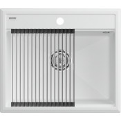 Мойка для кухни Paulmark StepIA PM115951-WH 59x51 с ролл-матом R375-BS белый