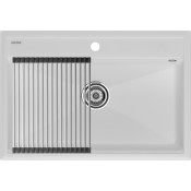 Мойка для кухни Paulmark StepIA PM117551-WH 75x51 с ролл-матом R375-BS белый
