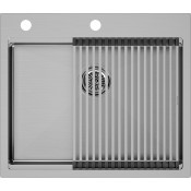 Мойка для кухни Paulmark Brim-Pro PM705951-BS 59x51 с ролл-матом R405-BS брашированная сталь