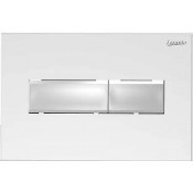 Кнопка смыва Loranto механическая, двойная, белый глянцевый  7320