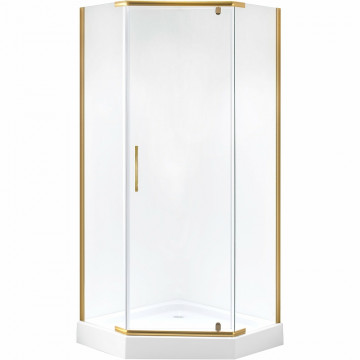 Душевой уголок Niagara Nova NG-6405-08 GOLD 64050811GOLD 90x90х195 профиль желтое золото/стекло прозрачное