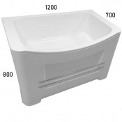 Ванна-мойка раковина для младенцев 700х1200х800 мм с гидромассажем