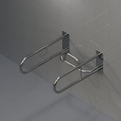 Kranik поручень с опорой для спины  с одним откидным поручнем U15/1-32-750-600-200