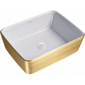 Раковина Grossman Color GR-3016GW 48х37 золото/белый