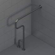 Поручень для унитаза стационарный напольно-настенный ломаный НL-32-850-230-750-п