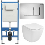 Унитаз с инсталляцией Grossman 97.4497SQC.04.12M с клавишей смыва