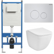 Унитаз с инсталляцией Grossman 97.4497SQC.05.01M с белой клавишей смыва