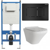 Унитаз с инсталляцией Grossman 97.4440S.04.21M с черной клавишей смыва