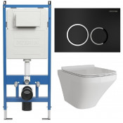 Унитаз с инсталляцией Grossman 97.4440S.01.210 с черной клавишей смыва