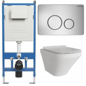 Унитаз с инсталляцией Grossman 97.4440S.05.12M с клавишей смыва