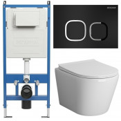 Унитаз с инсталляцией Grossman 97.4478S.02.210 с черной клавишей смыва