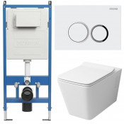 Унитаз с инсталляцией Grossman 97.4414S.01.000 с белой клавишей смыва