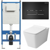 Унитаз с инсталляцией Grossman 97.4414S.03.210 с черной клавишей смыва