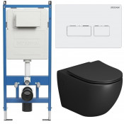 Унитаз с инсталляцией Grossman 97.4411BMS.03.000 с белой клавишей смыва