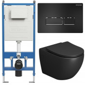 Унитаз с инсталляцией Grossman 97.4411BMS.03.210 с черной клавишей смыва