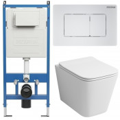 Унитаз с инсталляцией Grossman 97.4441S.04.01M с белой клавишей смыва