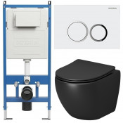 Унитаз с инсталляцией Grossman 97.4455BMS.01.000 с белой клавишей смыва