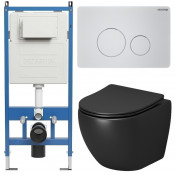 Унитаз с инсталляцией Grossman 97.4455BMS.05.01M с белой клавишей смыва