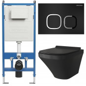 Унитаз с инсталляцией Grossman 97.4440BMS.02.210 с черной клавишей смыва