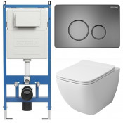 Унитаз с инсталляцией Grossman 97.4447S.05.42M с графитовой клавишей смыва