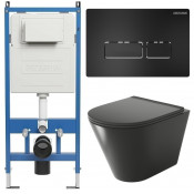 Унитаз с инсталляцией Grossman 97.4477BMS.03.210 с черной клавишей смыва