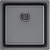 Мойка для кухни Paulmark Yuni Uni YU44-GM 44 вороненая сталь