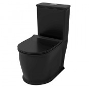 Унитаз моноблок Grossman Retro GR-4492BMS с сиденьем микролифт, черный матовый