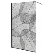 Душевая перегородка AvaCan MB120 черный/прозрачное с рисунком