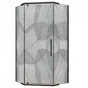 Душевой уголок AvaCan PB 90 MT 90х90 профиль черный/стекло матовое с рисунком