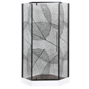 Душевой уголок AvaCan PB 90 90х90 профиль черный/стекло прозрачное с рисунком