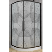 Душевой уголок AvaCan HB 100 MT 100х100 профиль черный/стекло матовое с рисунком