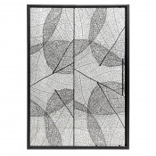 Душевая дверь в нишу AvaCan FB 160-180 профиль черный/стекло прозрачное с рисунком