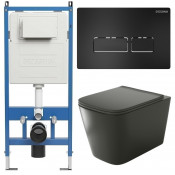 Унитаз с инсталляцией Grossman 97.4441BMS.03.210 с черной клавишей смыва