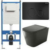 Унитаз с инсталляцией Grossman 97.4441BMS.05.21M с черной клавишей смыва
