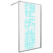 Душевая перегородка AvaCan LC120 хром/прозрачное с рисунком