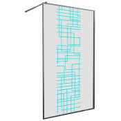 Душевая перегородка AvaCan LC110 MT хром/матовое с рисунком