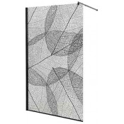 Душевая перегородка AvaCan MB100 черный/прозрачное с рисунком