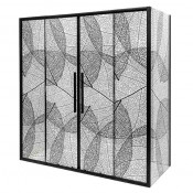 Душевой уголок AvaCan FB2 190-210 + SB80 190-210x80 профиль черный/стекло прозрачное с рисунком