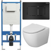 Унитаз с инсталляцией Grossman 97.4411MS.04.21M с черной клавишей смыва