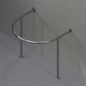 Kranik поручень для полукруглой раковины на 2-х стойках напольный Р10-32-800-700-550