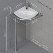 Kranik Поручень для раковины угловой полукруг на стойке P11D-32-800-460-460-L