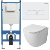 Унитаз с инсталляцией Grossman 97.4455MS.03.000 с белой клавишей смыва